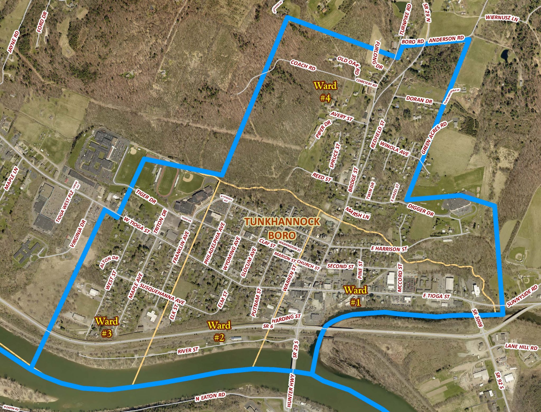 Tunkhannock Borough Ward Map Tunkhannock Borough